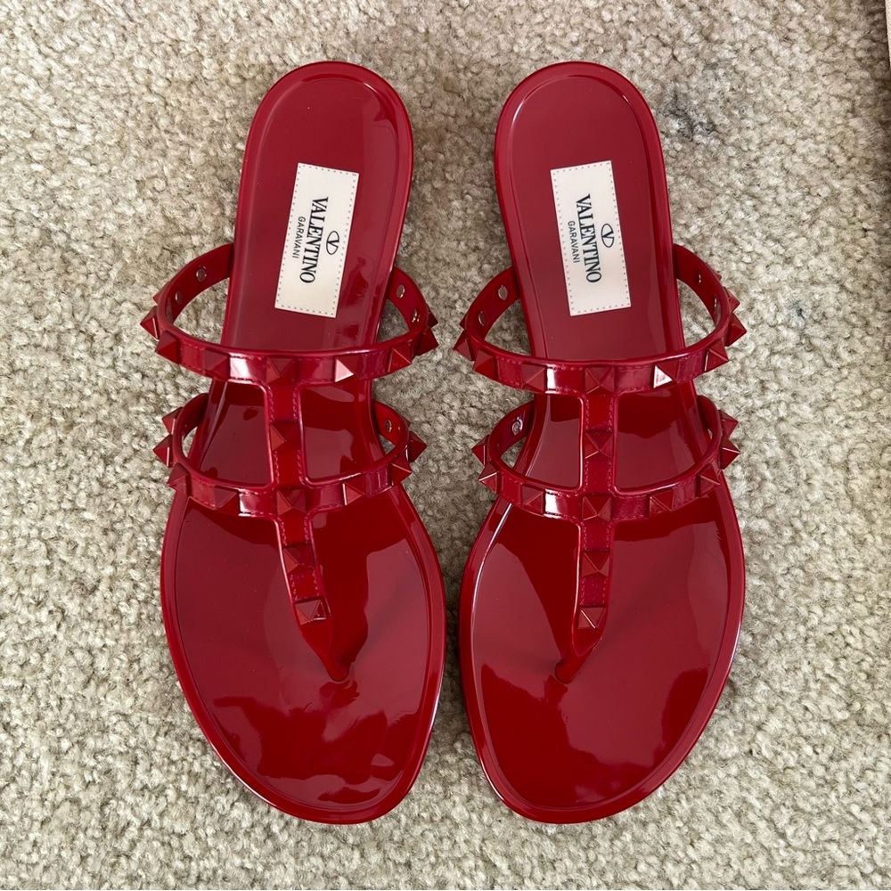 Valentino Garavani Rockstud PVC Thong Sandals